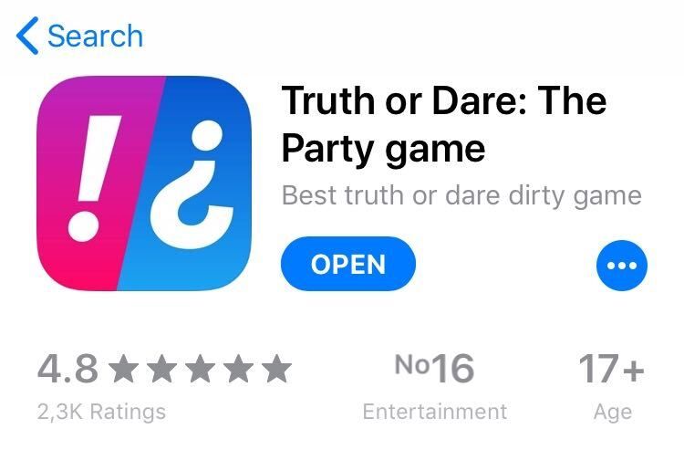 App Action ou vérité sexe