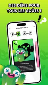 Capture d’écran de l’application action ou vérité avec toutes les catégories